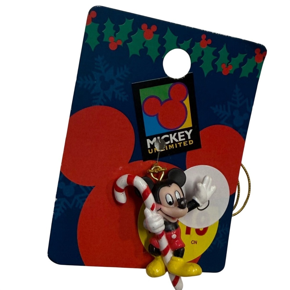 Disney Mickey Unlimited Mickey Mouse Candy Cane Christmas Ornament